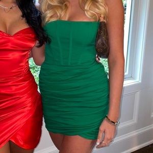 Emerald Green Mini Dress - White Fox